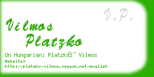 vilmos platzko business card